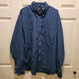 Dockers Men's Long Sleeve Blue and Black Shirt XXL‎